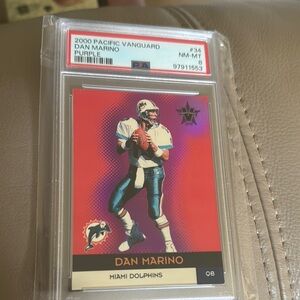 2000 Pacific Vanguard Dan Marino Card - Purple PSA 8